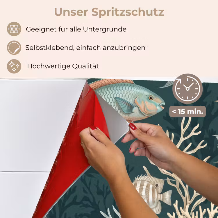 Vis - Koraal - Onderwater - Illustratie keuken achterwand spatscherm klein -spatscherm_DE