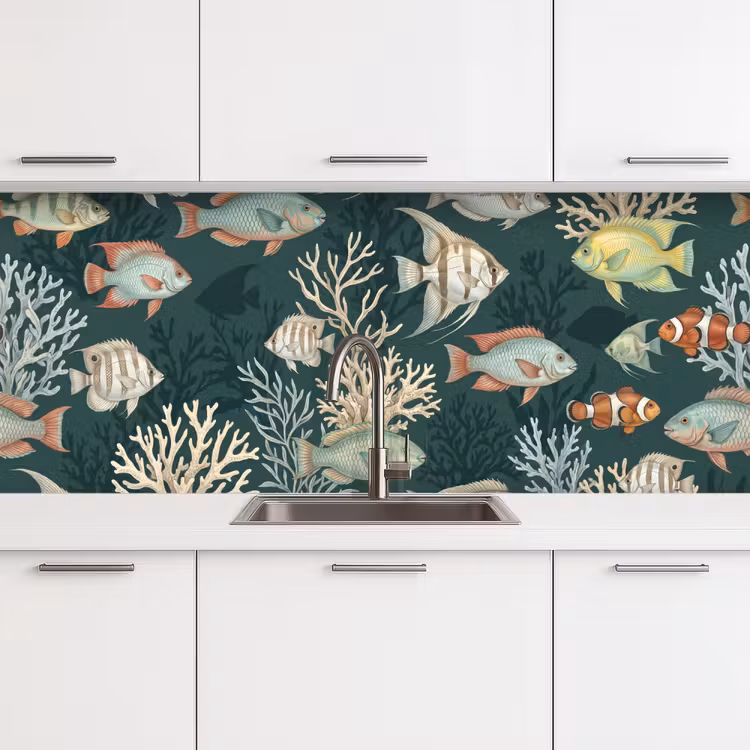 Vis - Koraal - Onderwater - Illustratie keuken achterwand 2 middel -3d