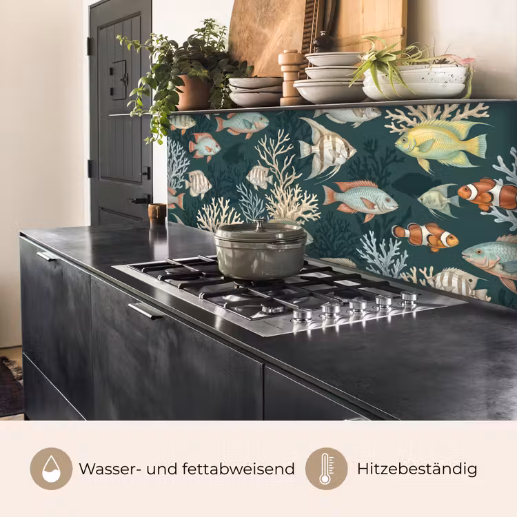 Vis - Koraal - Onderwater - Illustratie keuken achterwand 2 middel -usp_DE
