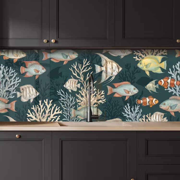 Vis - Koraal - Onderwater - Illustratie keuken achterwand 2 middel -sfeer1