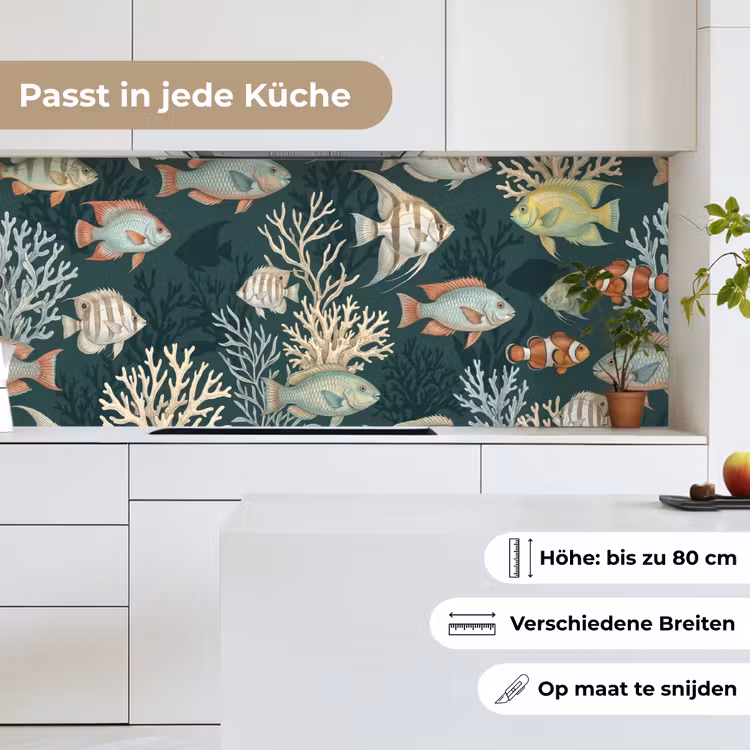 Vis - Koraal - Onderwater - Illustratie keuken achterwand 2 middel -sfeer4_DE