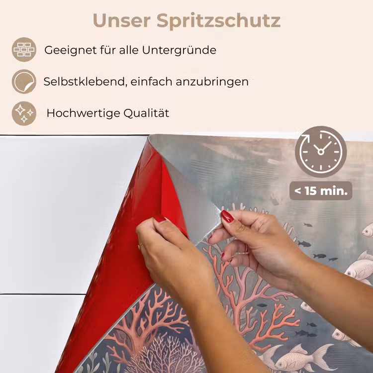 Vis - Koraal - Onderwater - Illustratie - Vintage keuken achterwand spatscherm klein -spatscherm_DE