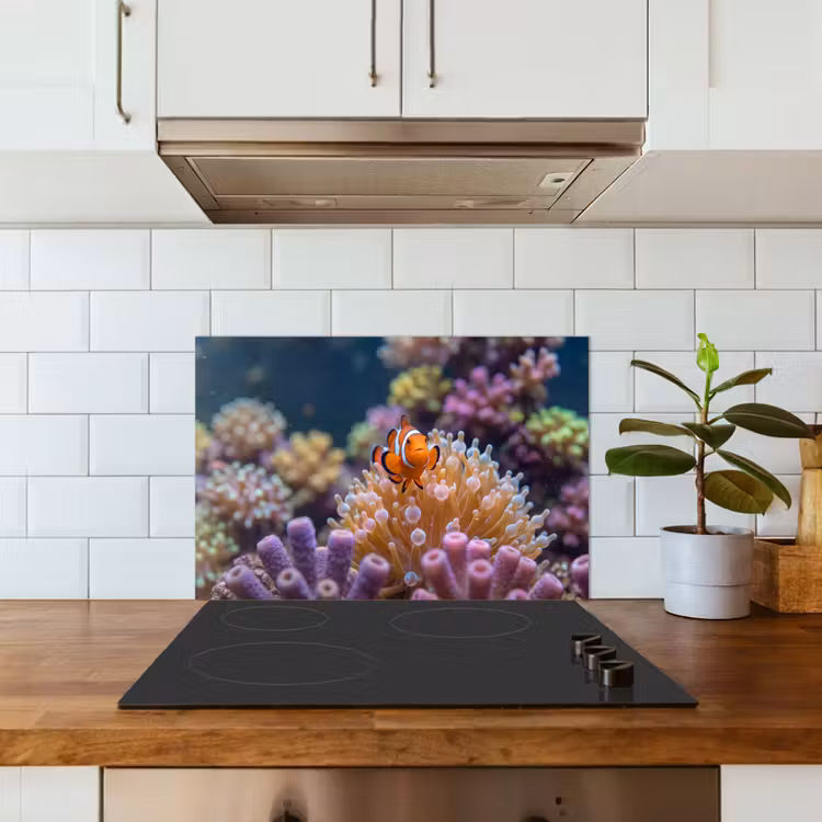 Vis - Koraal - Onderwater - Oranje - Dieren keuken achterwand spatscherm klein -sfeer2