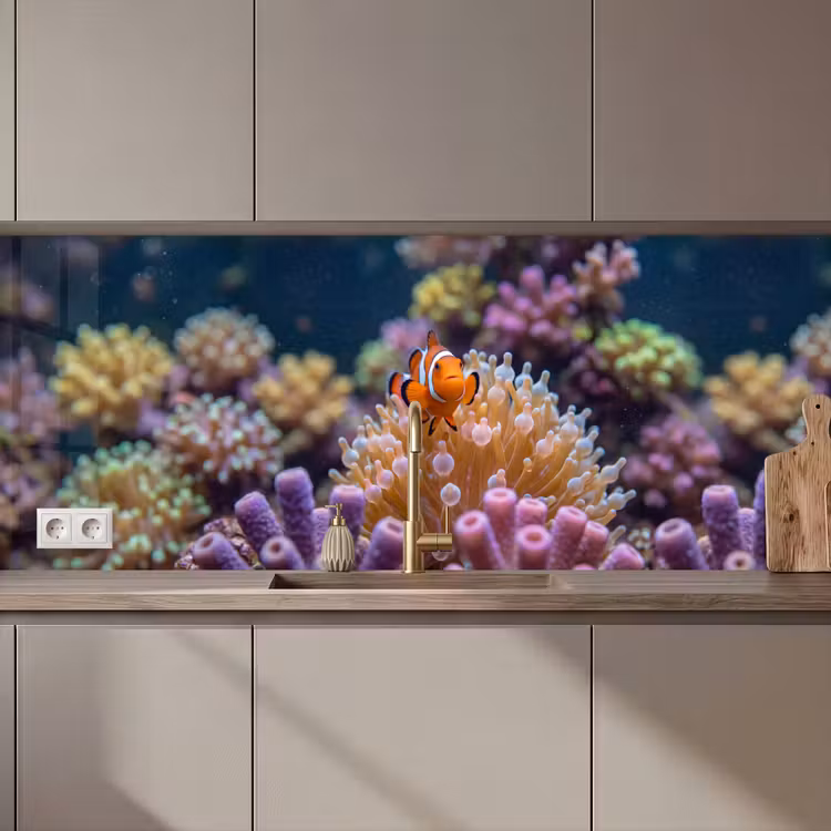 Vis - Koraal - Onderwater - Oranje - Dieren keuken achterwand 2 middel zz_3dshopping
