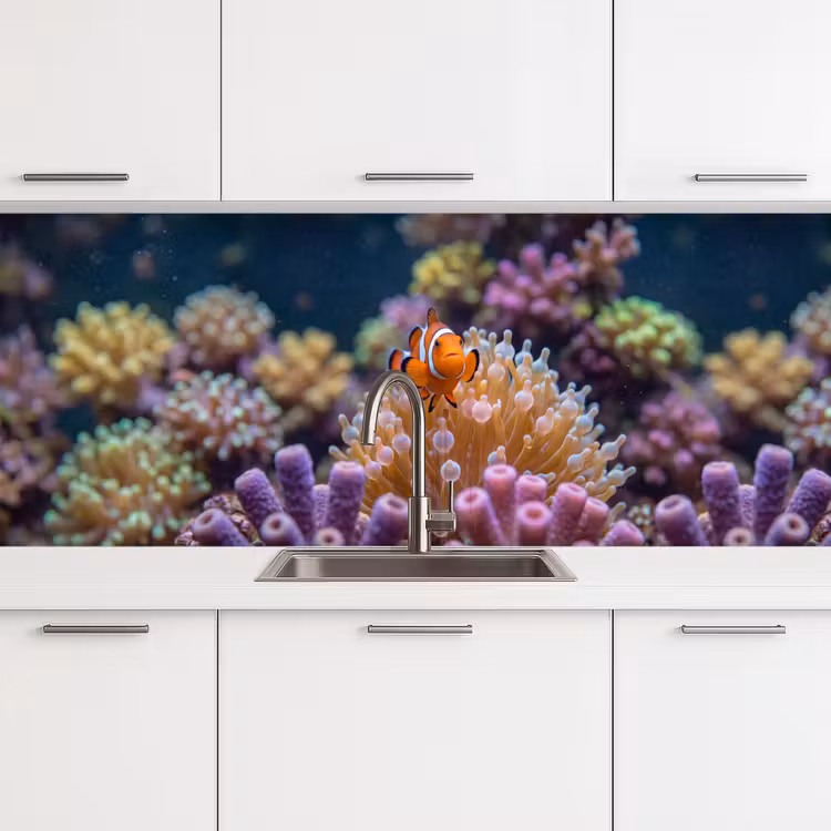 Vis - Koraal - Onderwater - Oranje - Dieren keuken achterwand 2 middel -3d