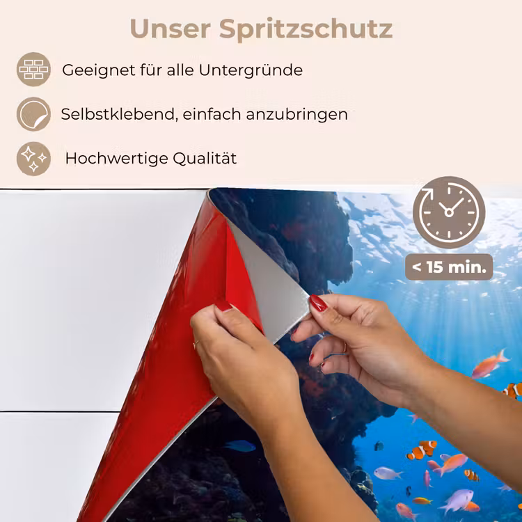 Vis - Koraalrif - Onderwater - Levendig - Blauw keuken achterwand spatscherm klein -spatscherm_DE
