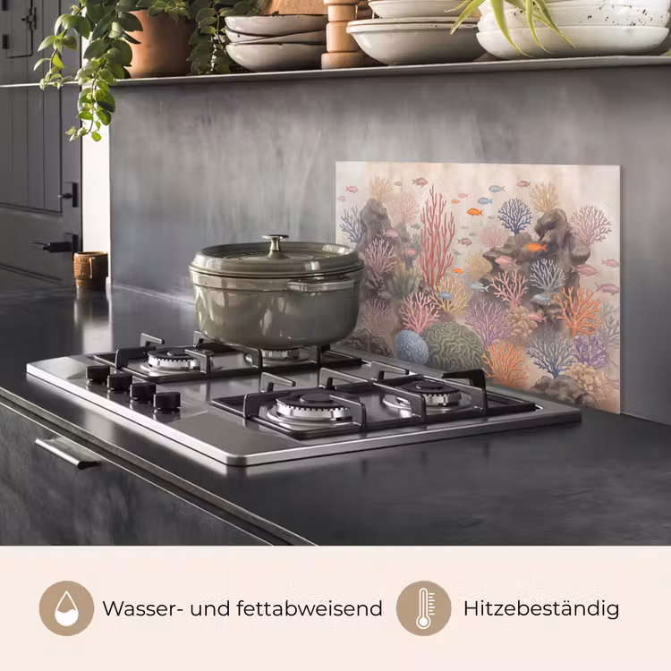 Vis - Koraalrif - Onderwaterwereld - Illustratie keuken achterwand spatscherm klein -usp_DE