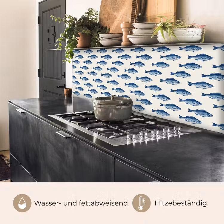 Vis - Patroon - Blauw keuken achterwand 2 middel 871 -usp_DE