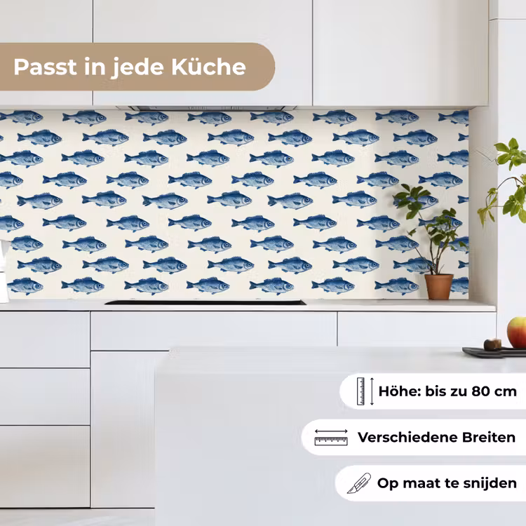 Vis - Patroon - Blauw keuken achterwand 2 middel 871 -sfeer4_DE