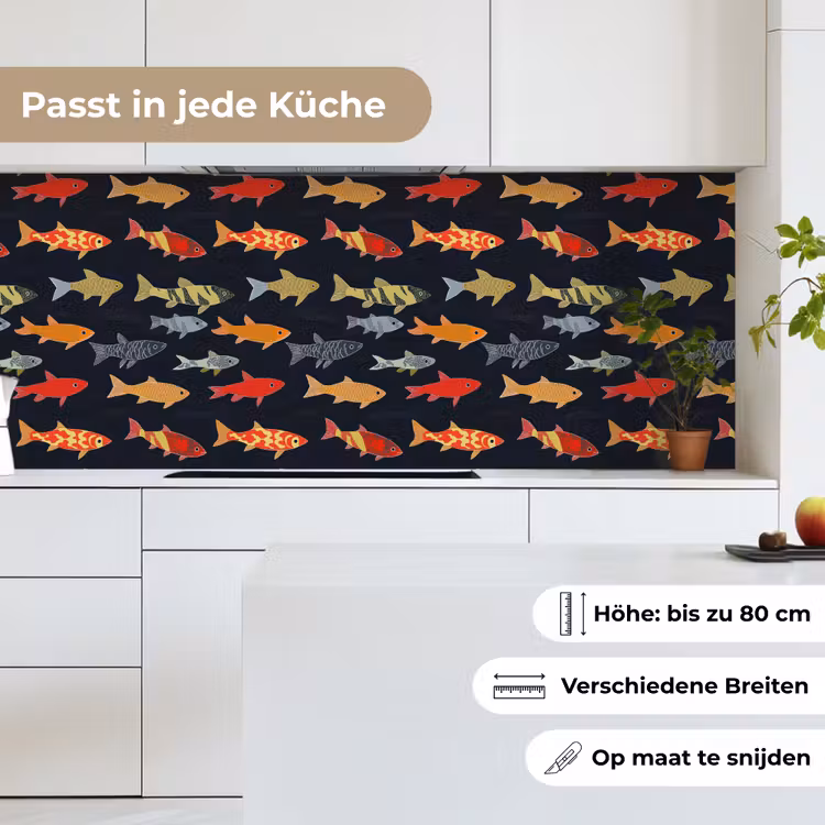 Vissen - Patroon - Kleurrijk keuken achterwand 2 middel 871 -sfeer4_DE