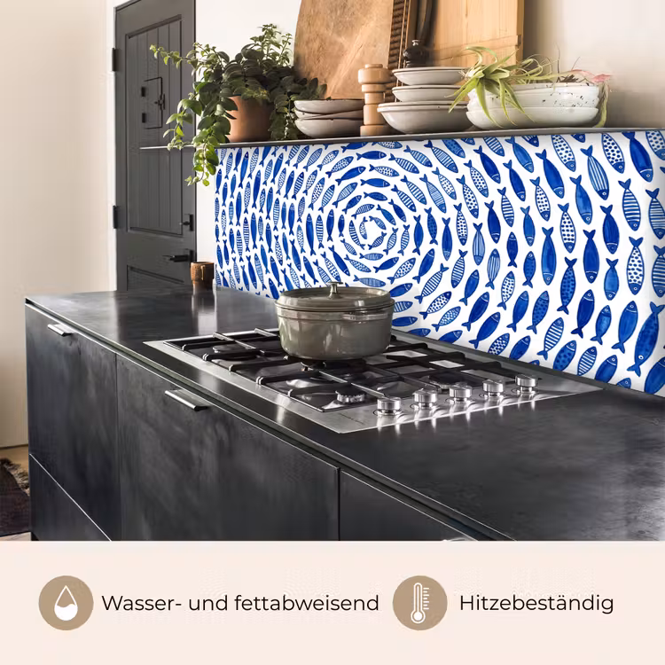 Vis - Patroon - Onderwater - Abstract - Blauw keuken achterwand 2 middel -usp_DE