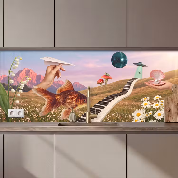 Küchenrückwand - Fisch – Natur – Abstrakt - Vis - Natuur - Abstract keuken achterwand 2 middel zz_3dshopping