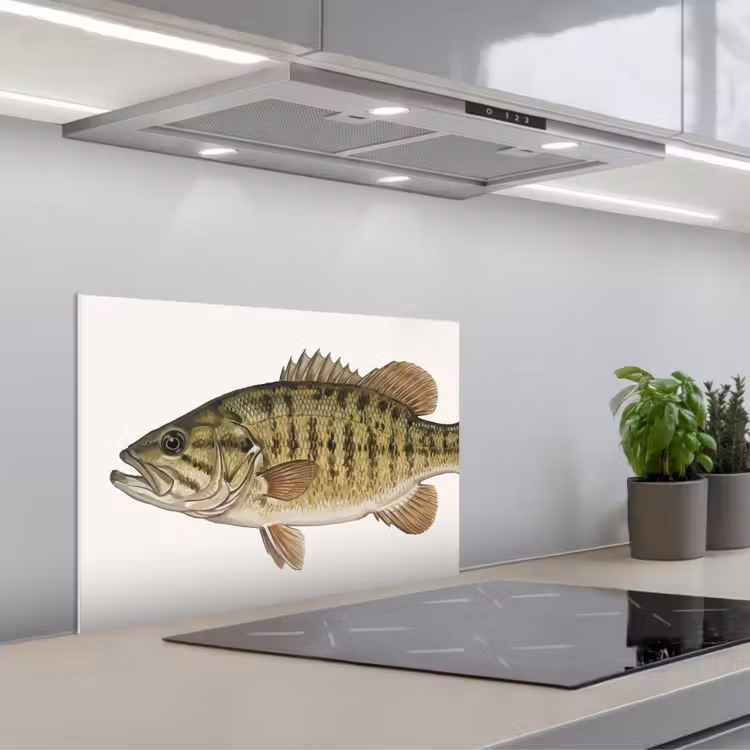 Vissen - Natuur - Vintage keuken achterwand spatscherm klein -3d_schuin