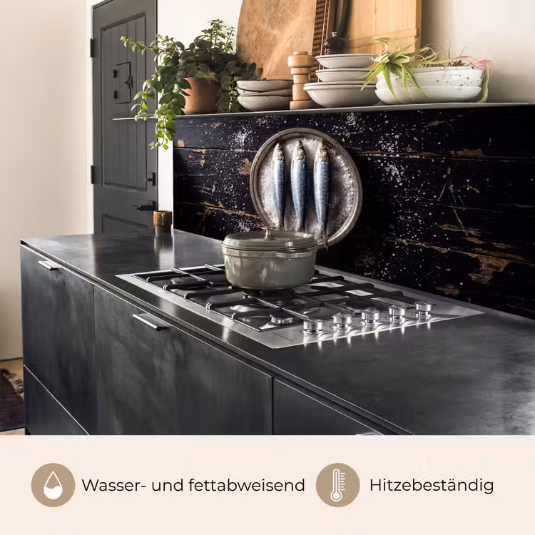 Küchenrückwand - Fisch – Salz – Essen - Vis - Zout - Eten keuken achterwand 2 middel