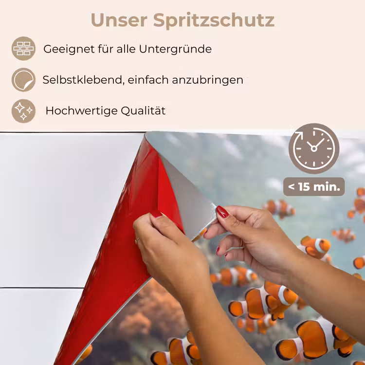 Vis - School - Onderwater - Dieren - Oranje keuken achterwand spatscherm klein -spatscherm_DE