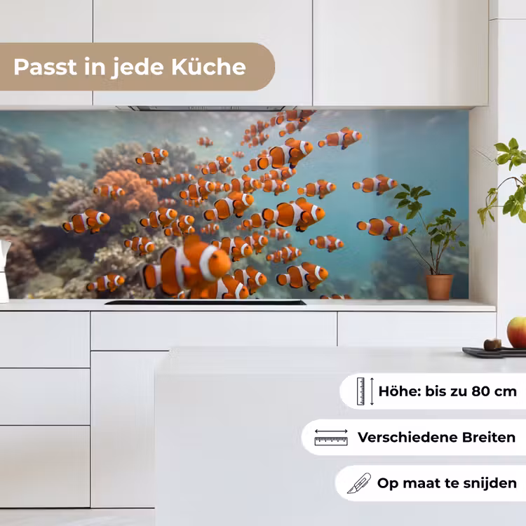 Vis - School - Onderwater - Dieren - Oranje keuken achterwand 2 middel -sfeer4_DE