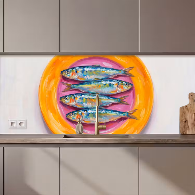 Vis - Vier - Eten - Modern - Kleurrijk keuken achterwand 2 middel zz_3dshopping
