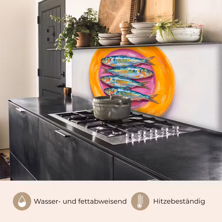 Vis - Vier - Eten - Modern - Kleurrijk keuken achterwand 2 middel -usp_DE