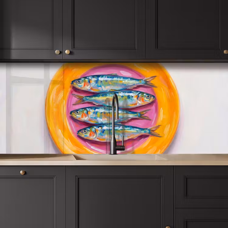 Vis - Vier - Eten - Modern - Kleurrijk keuken achterwand 2 middel -sfeer1
