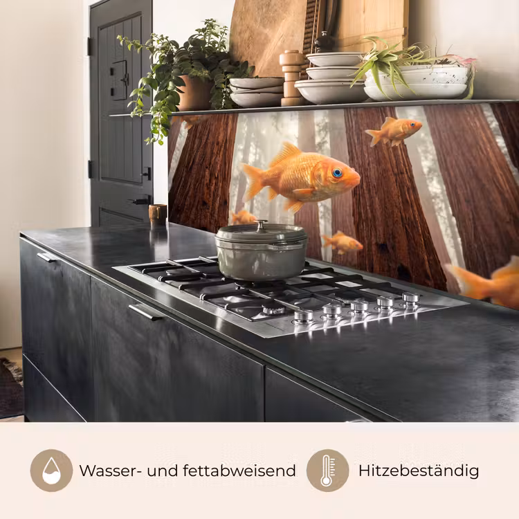 Küchenrückwand - Fisch – Wald – Fantasie - Vis - Bos - Fantasie keuken achterwand 2 middel