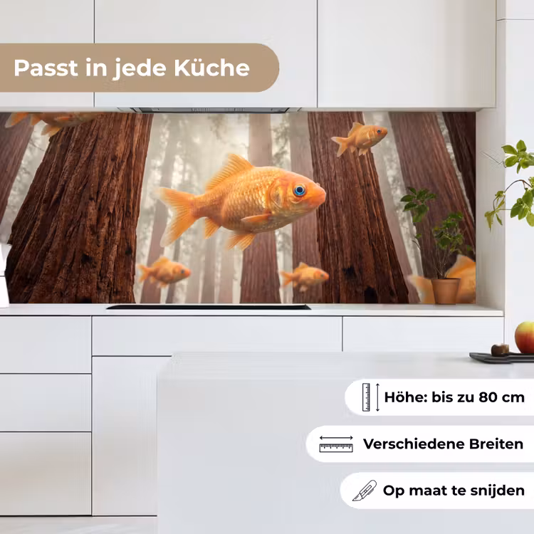Küchenrückwand - Fisch – Wald – Fantasie - Vis - Bos - Fantasie keuken achterwand 2 middel