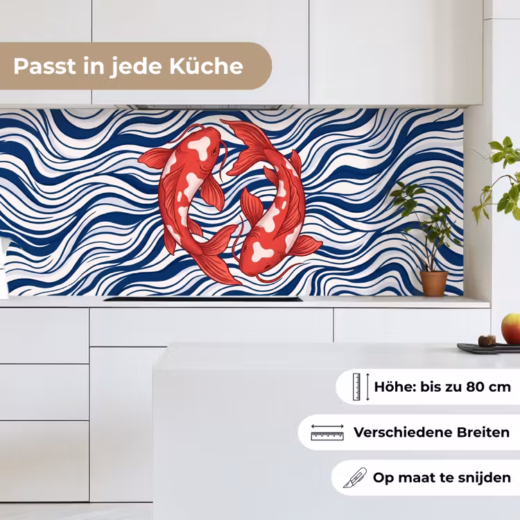 Vis - Water - Natuur - Illustratie - Rood keuken achterwand 2 middel -sfeer4_DE