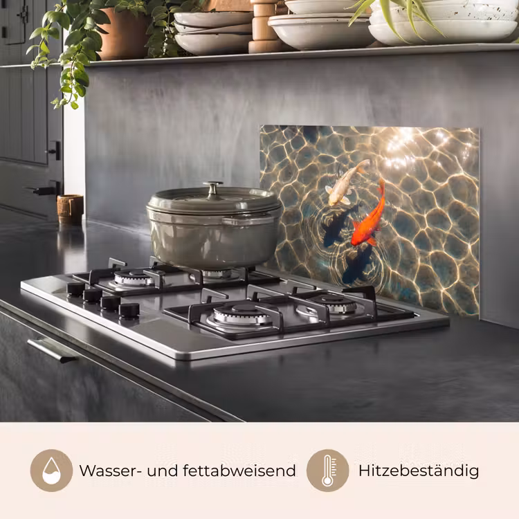 Vis - Water - Dieren - Oranje - Goud keuken achterwand spatscherm klein -usp_DE