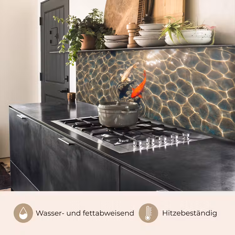 Vis - Water - Dieren - Oranje - Goud keuken achterwand 2 middel -usp_DE