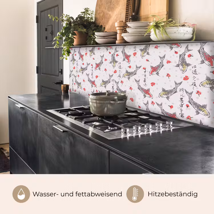Vis - Koi - Bloemen - Patronen keuken achterwand 2 middel 871 -usp_DE