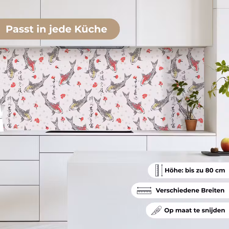 Vis - Koi - Bloemen - Patronen keuken achterwand 2 middel 871 -sfeer4_DE