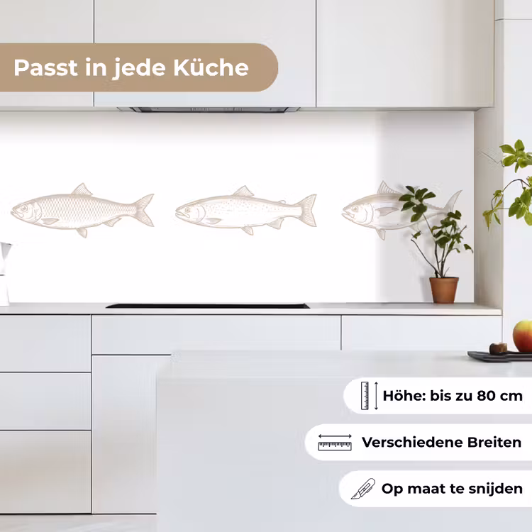 Vissen - Wit - Beige keuken achterwand 2 middel -sfeer4_DE