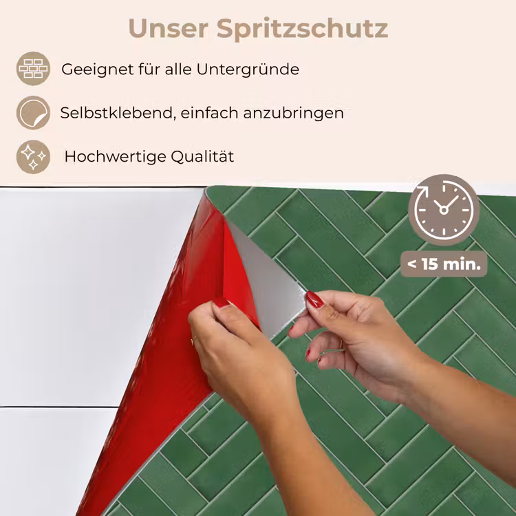 Visgraat - Wandtegel - Bosgroen keuken achterwand spatscherm klein 900 -spatscherm_DE