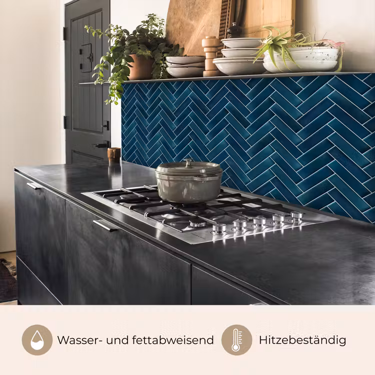 Visgraatmotief - Tegels - Diepblauw keuken achterwand 2 middel 871 -usp_DE