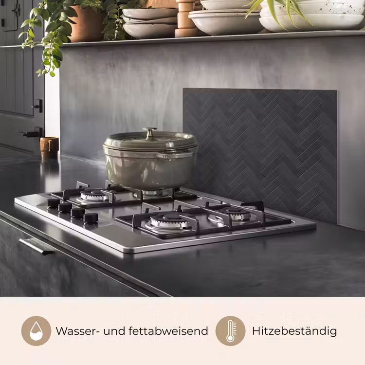 Visgraat - Wandtegel - Donkergrijs keuken achterwand spatscherm klein 900 -usp_DE