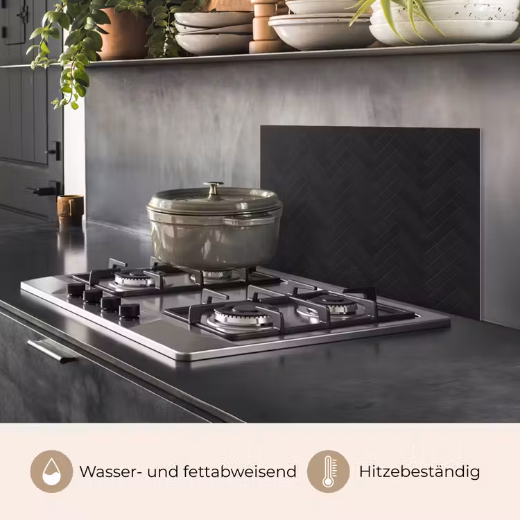 Visgraat - Wandtegel - Mat - Zwart keuken achterwand spatscherm klein 900 -usp_DE