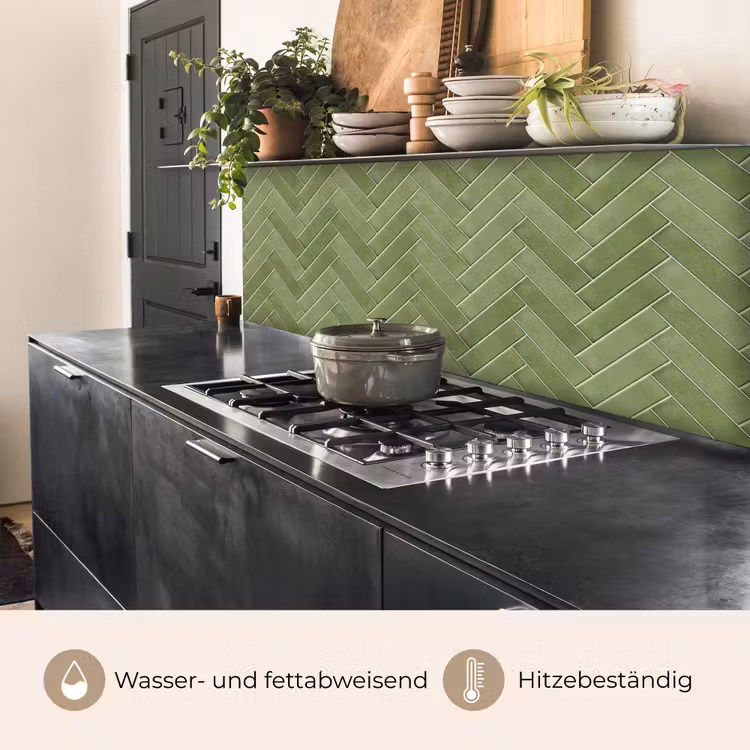 Visgraatstructuur - Tegels - Olijfgroen keuken achterwand 2 middel 871 -usp_DE