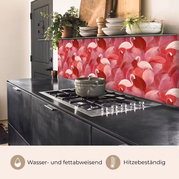 Flamingo - Botanisch - Elegant - Roze - Rood keuken achterwand 2 middel 871 -usp_DE