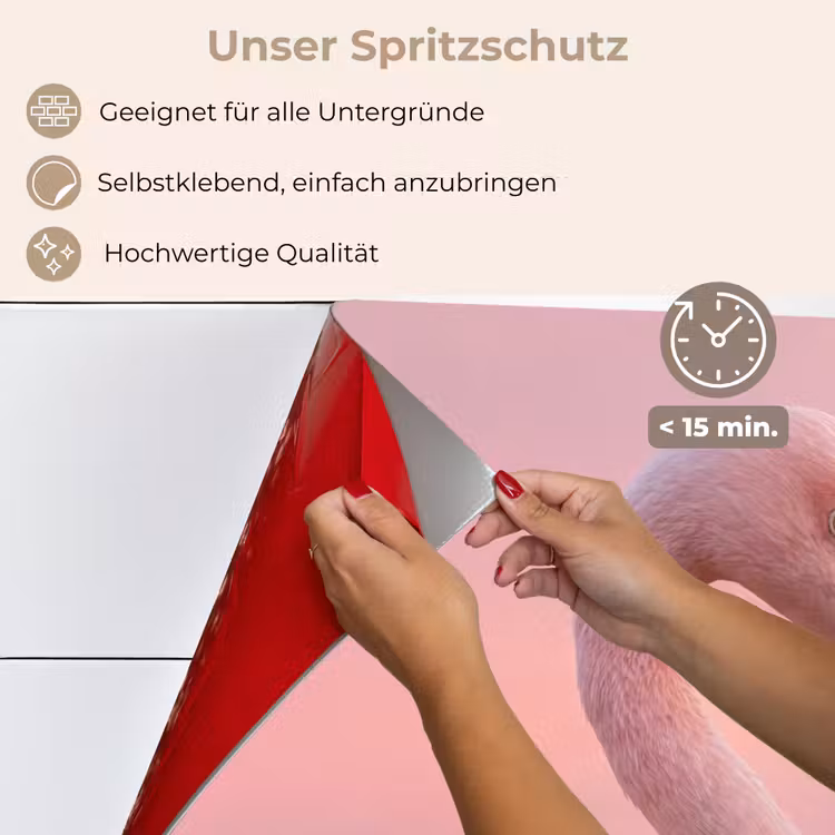 Flamingo - Portret - Roze keuken achterwand spatscherm klein -spatscherm_DE