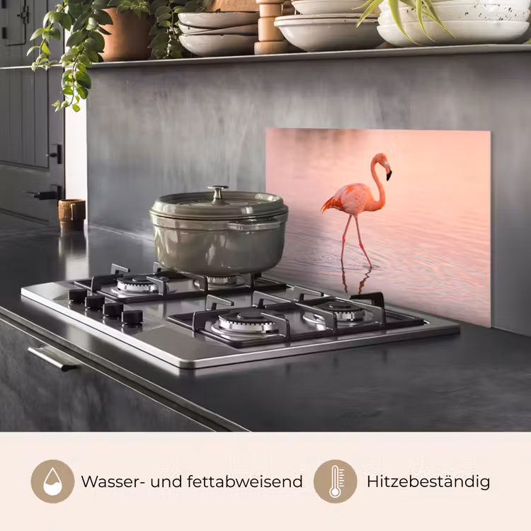 Flamingo - Water - Roze keuken achterwand spatscherm klein -usp_DE
