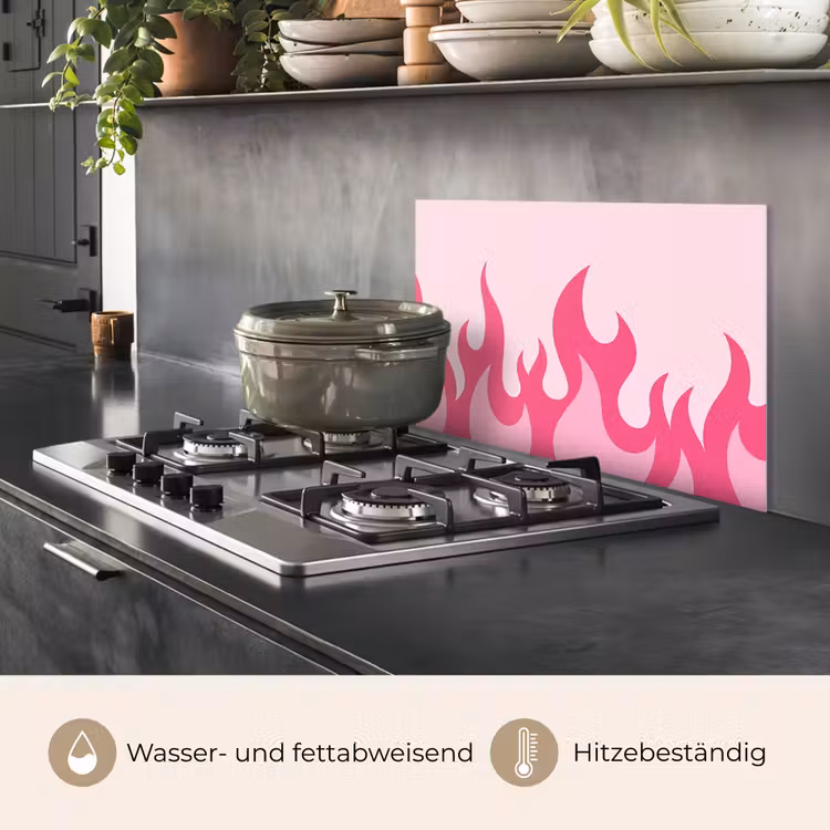 Vlammen - Patroon - Abstract - Modern - Roze keuken achterwand spatscherm klein -usp_DE