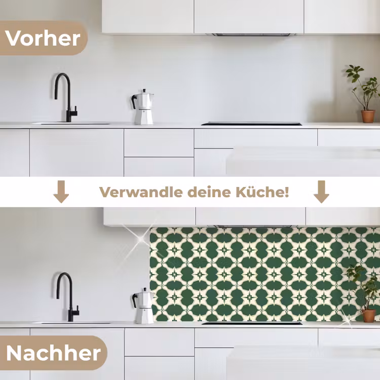 Tegel - Klassiek - Groen keuken achterwand 2 middel 871 -voor-na_DE