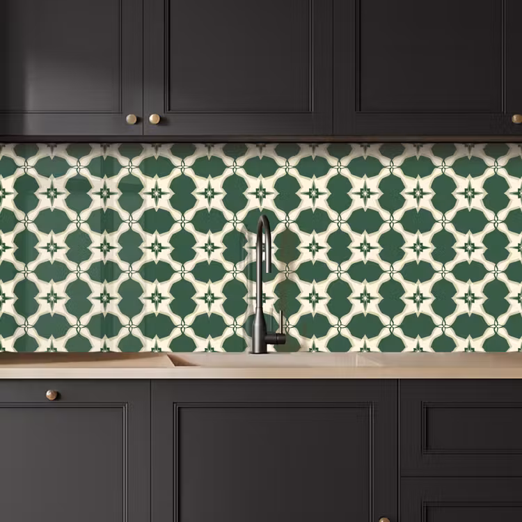 Tegel - Klassiek - Groen keuken achterwand 2 middel 871 -sfeer1
