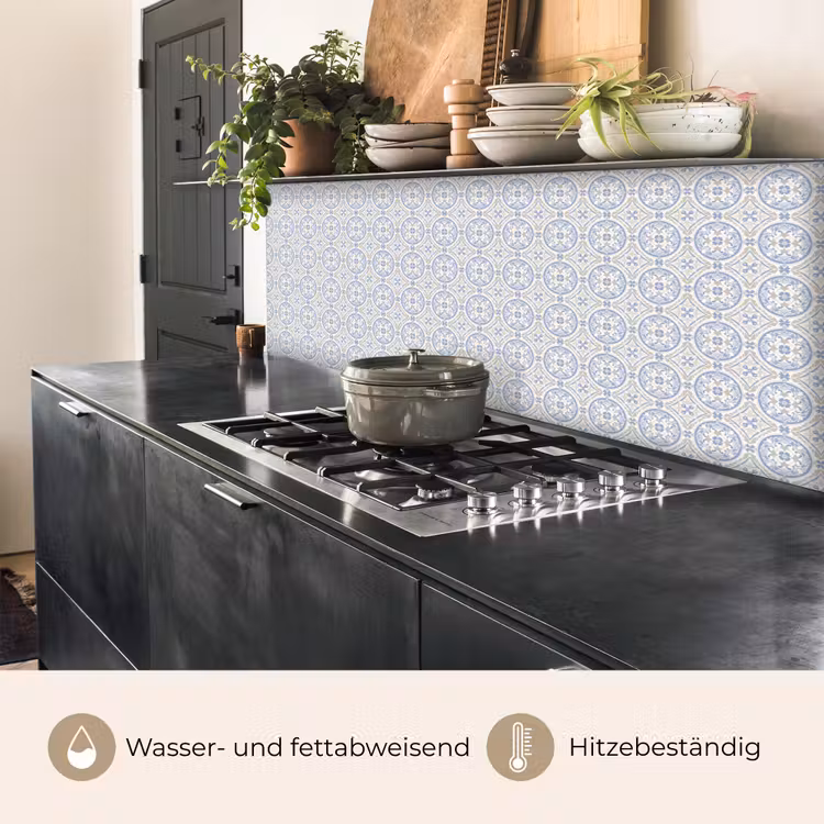 Tegel - Patroon - Beige - Blauw keuken achterwand 2 middel 871 -usp_DE