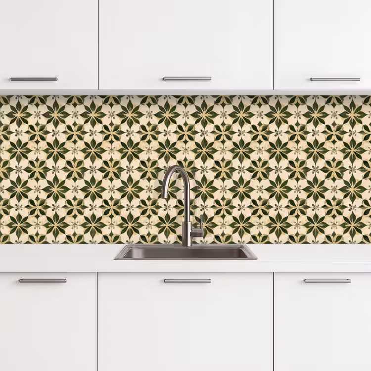 Tegel - Dessin - Groen keuken achterwand 2 middel 871 -3d