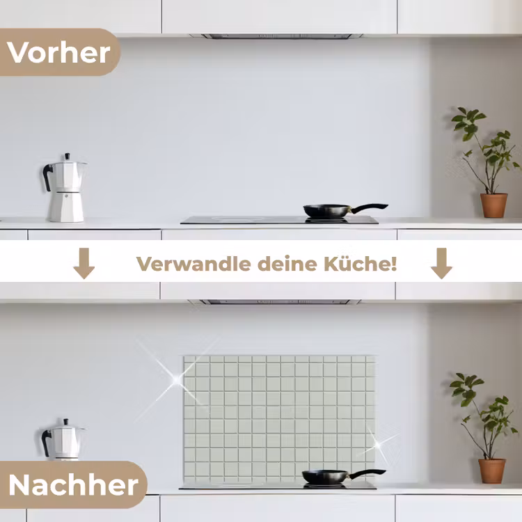 Tegel - Patroon - Lichtgroen keuken achterwand spatscherm klein 900 -voor_na_DE