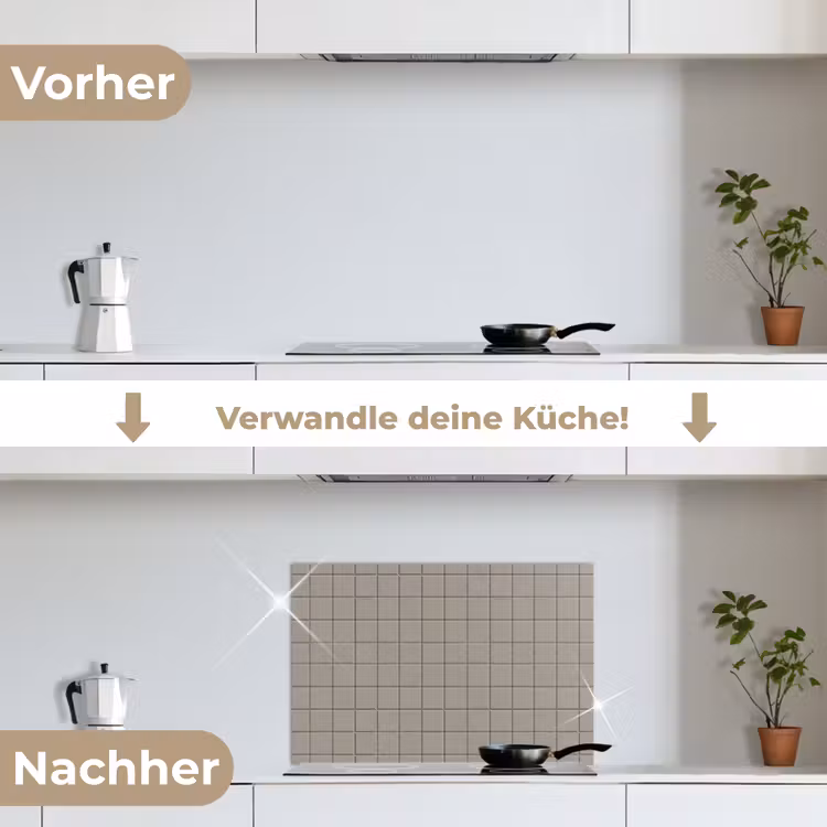 Tegel - Patroon Kiezel - Grijs keuken achterwand spatscherm klein 900 -voor_na_DE