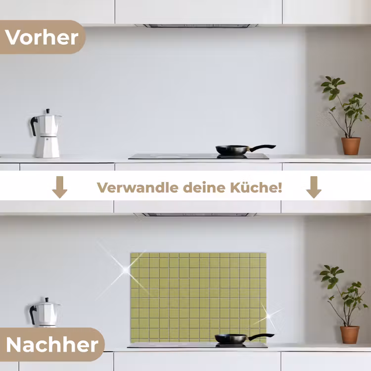 Tegel - Patroon - Olijfgroen keuken achterwand spatscherm klein 900 -voor_na_DE