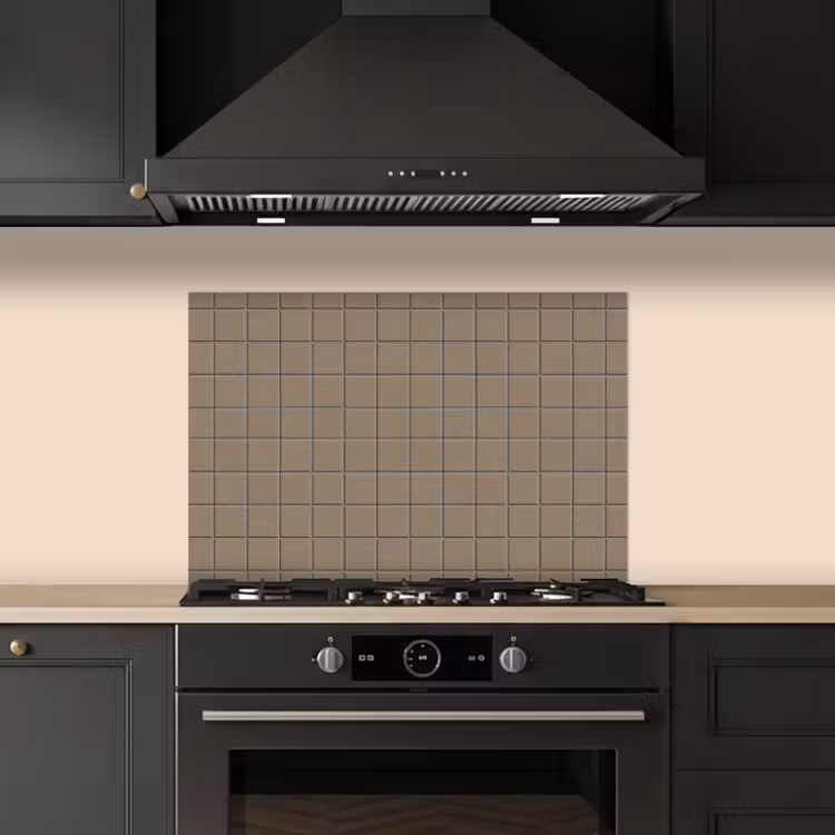 Tegel - Patroon - Taupe keuken achterwand spatscherm klein 900 -sfeer1