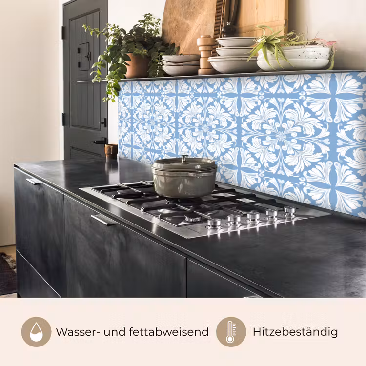 Tegel - Patroon - Wit - Blauw keuken achterwand 2 middel 871 -usp_DE