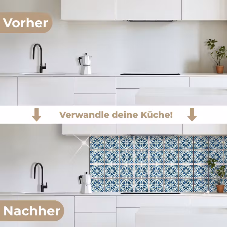 Tegel - Vintage - Patronen keuken achterwand 2 middel 871 -voor-na_DE